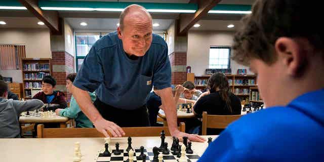 Custodian and chess coach David Bishop 