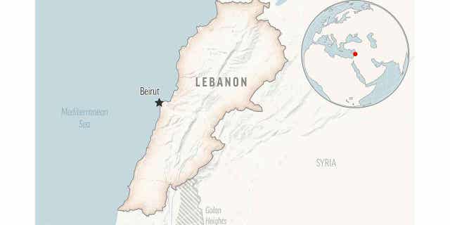 Lebanon locator map