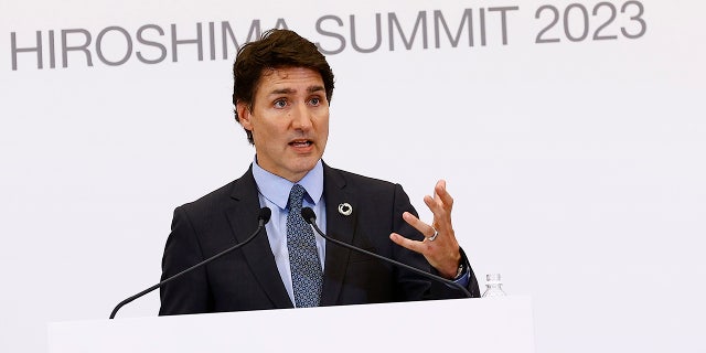 Canada PM Trudeau speaks at G7