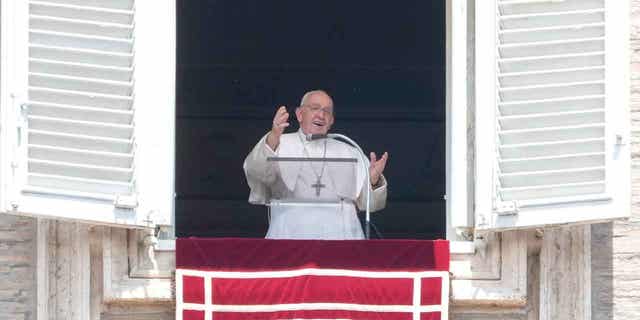 Pope Francis performs noon prayers in St. Peters Square