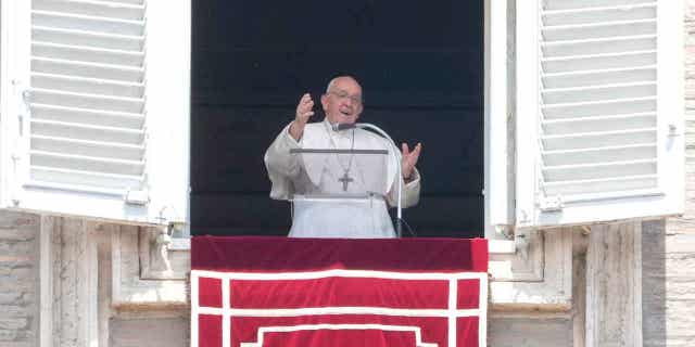 Pope Francis performs noon prayers in St. Peters Square