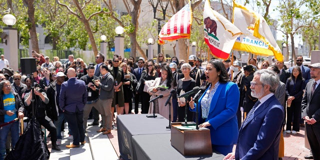 London Breed in UN Plaza