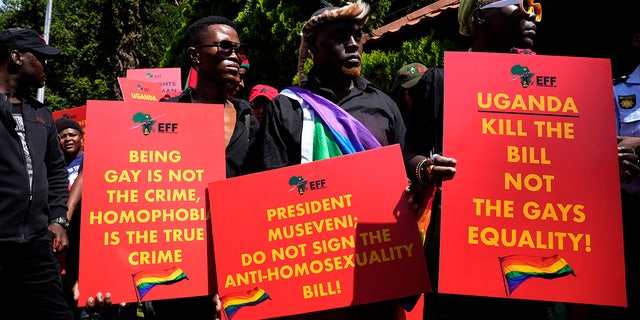 Uganda pro-gay protesters