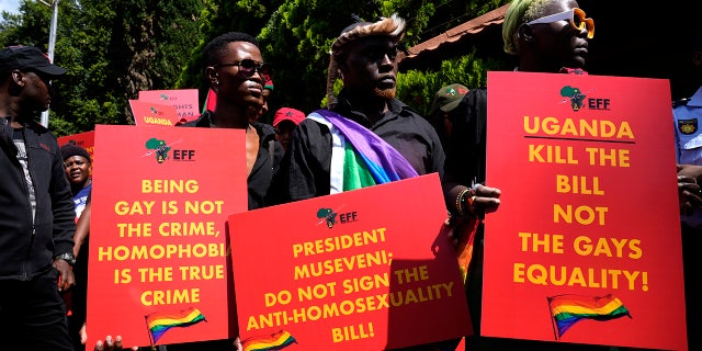 Uganda pro-gay protesters