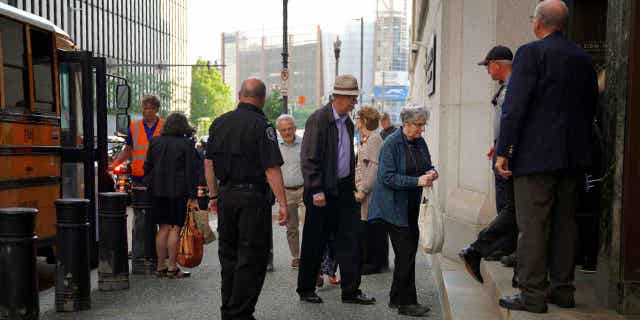 Pittsburgh area-residents enter courthouse