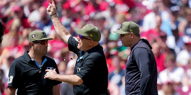 Umpire ejects Aaron Boone