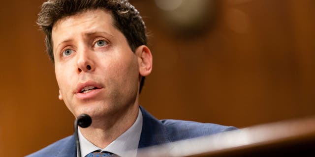 OpenAI CEO Sam Altman speaking at a hearing