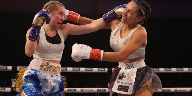 Astrid Wett throwing a punch