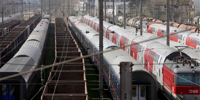 Austria trains parked