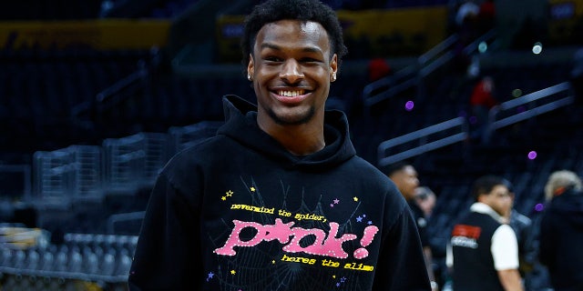 Bronny James at the Lakers arena