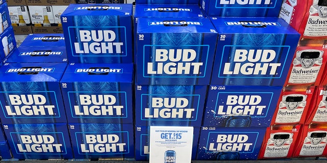 Stacks of Bud Lights connected  sale