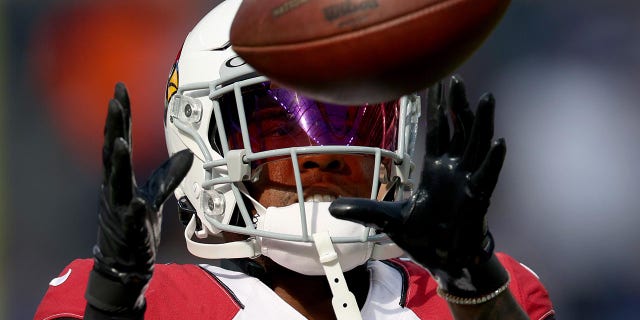 Budda Baker catches a ball