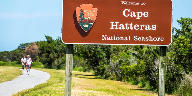 Cape Hatteras National Seashore roadside sign 