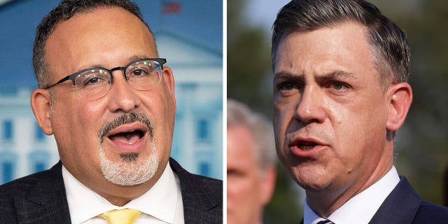 Miguel Cardona and Jim Banks