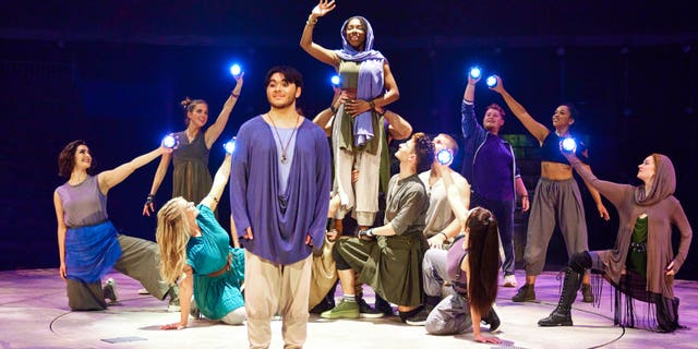 Carlos Gutierrez, Jataria Heyward and the company of HIS STORY THE MUSICAL