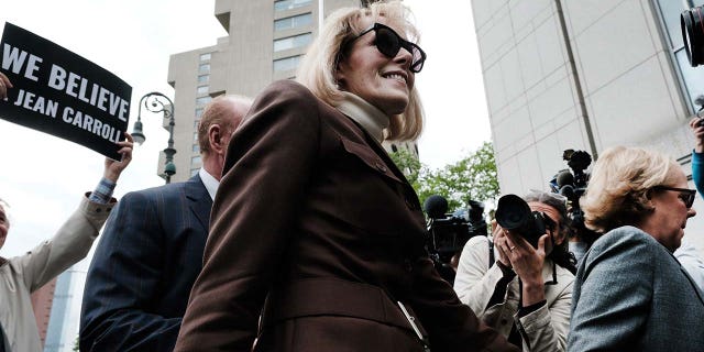 E. Jean Carroll arrives for her civil trial against former President Donald Trump