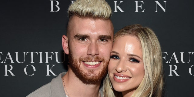 Colton Dixon and Annie Coggeshall-Dixon at the "Beautifully Broken" premiere