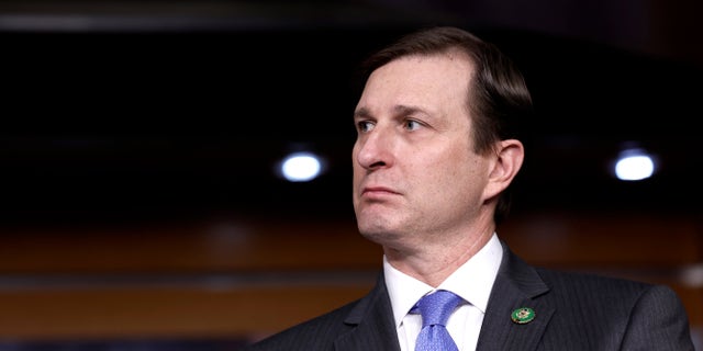 Rep. Dan Goldman, D-N.Y., listens during a press conference on new legislation to support Holocaust education nationwide at the U.S. Capitol Building on Jan. 27, 2023 in Washington, D.C.