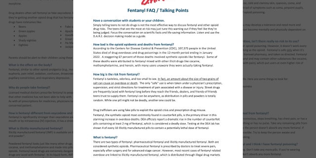 D.A.R.E. fentanyl fact sheet