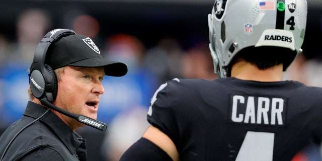 Jon Gruden and Derek Carr