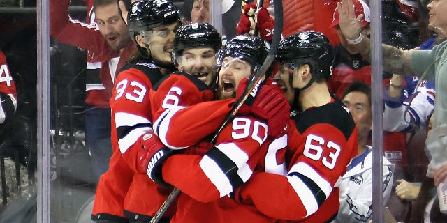 Tomas Tatar celebrates goal