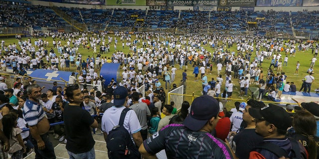 fans at the stadium after the stampede