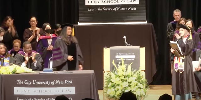 Fatima Mousa Mohammed at ceremony