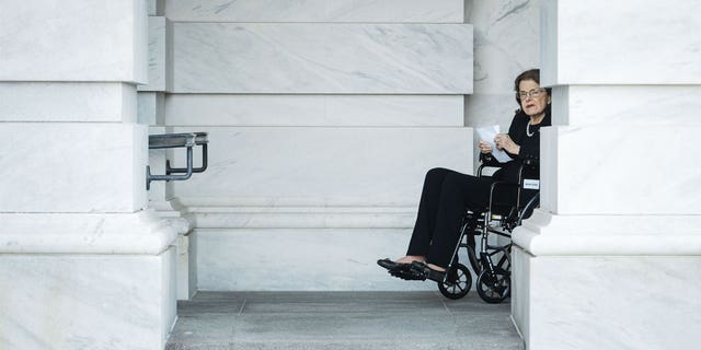 Dianne Feinstein leaving Capitol Building