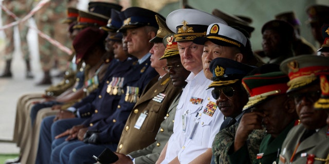 military officials review parade in South Africa