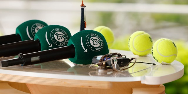 French Open logo seen on microphone