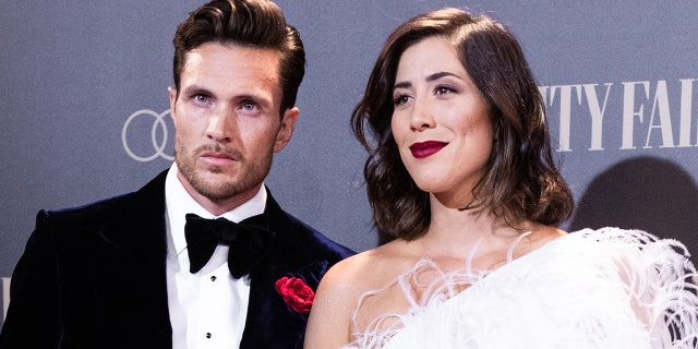 Arthur Borges and Garbine Muguruza at the Vanity Fair party