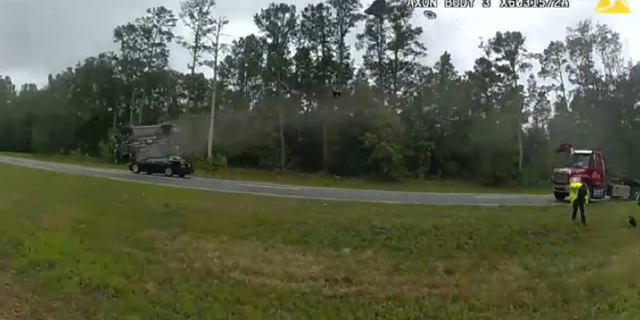 Georgia car lands on highway after going airborne during accident