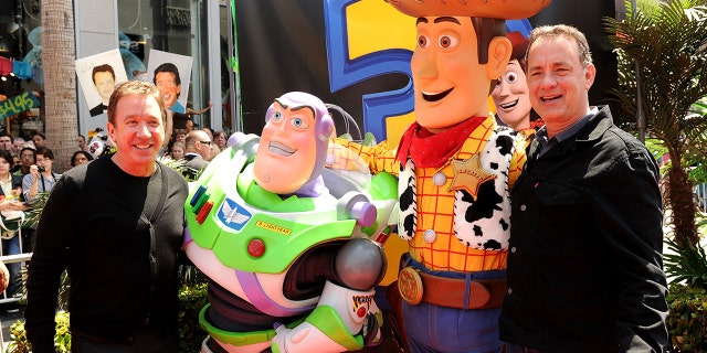 Tom Hanks and Tim Allen at the premiere of Toy Story 3 in 2010