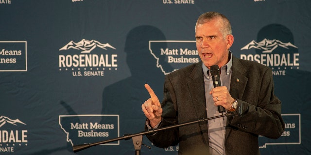 Rep. Rosendale with a microphone