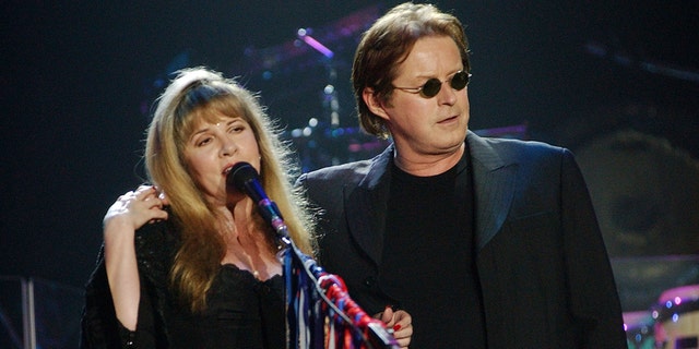 Don Henley and Stevie Nicks at the concert for artist's rights