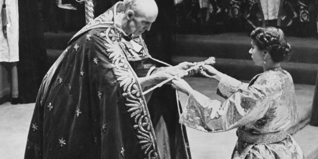 Queen Elizabeth II during her coronation in 1953