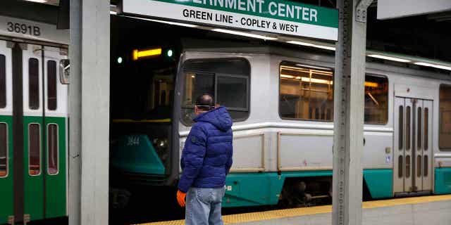 Man waiting for green line
