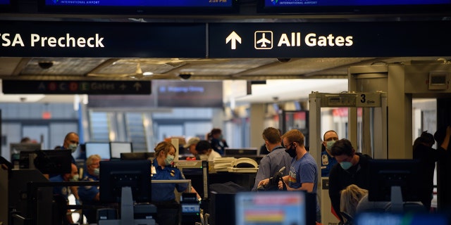 Passengers walking