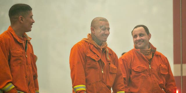 Trio of incarcerated firefighters laughing