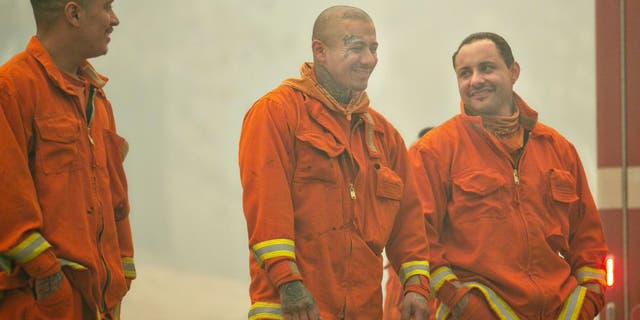 Trio of incarcerated firefighters laughing