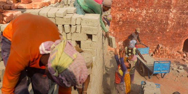 Child labor in a brick factory in Bangladesh