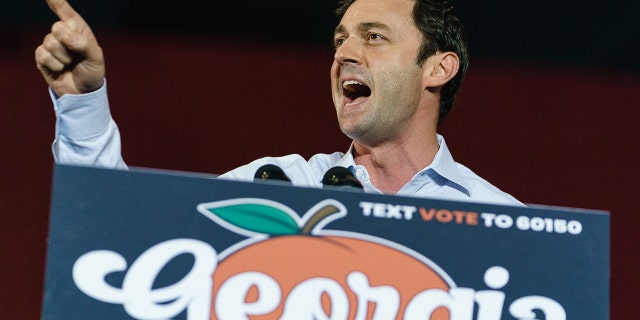 Jon Ossoff speaking and pointing