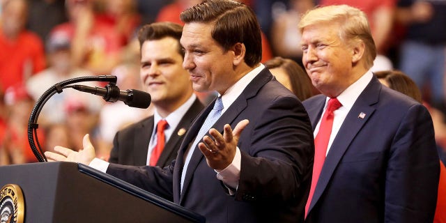 Ron DeSantis and Donald Trump together in 2019