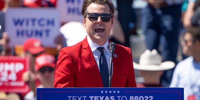 U.S. Rep. Matt Gaetz speaks at rally