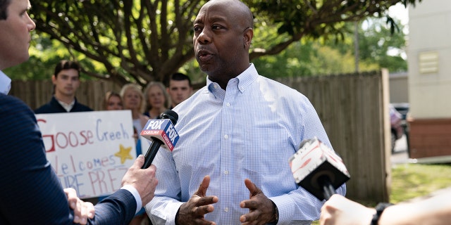 Sen. Scott speaking with reporters