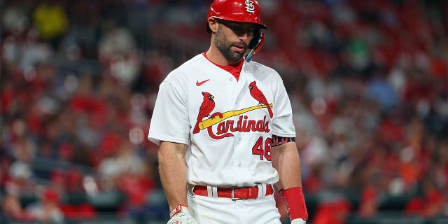 Paul Goldschmidt returns to the dugout after striking out