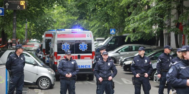serbian police stand by