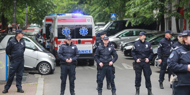 serbian police stand by