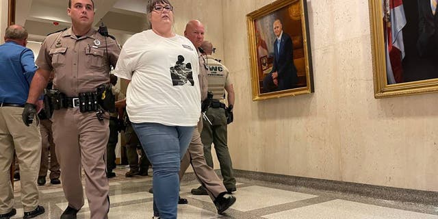 Protesters removed from DeSantis office