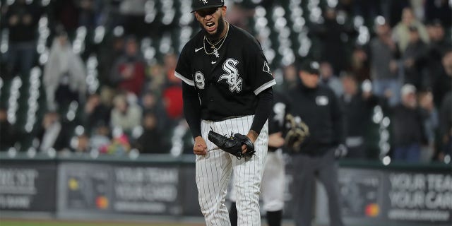 Keynan Middleton reacts after earning a save